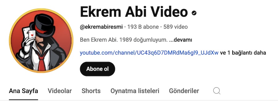 Ekrem Abi Youtube Kanalı